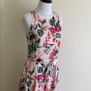 NWT Banana Republic Pink Floral pleated dress SZ 0